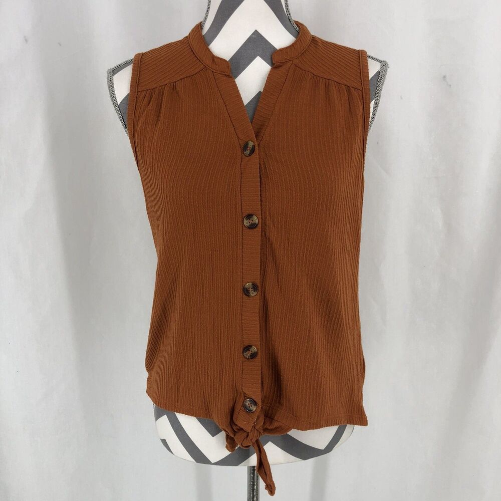New York Laundry Women’s Tank Top with Buttons & Tie Front size Medium